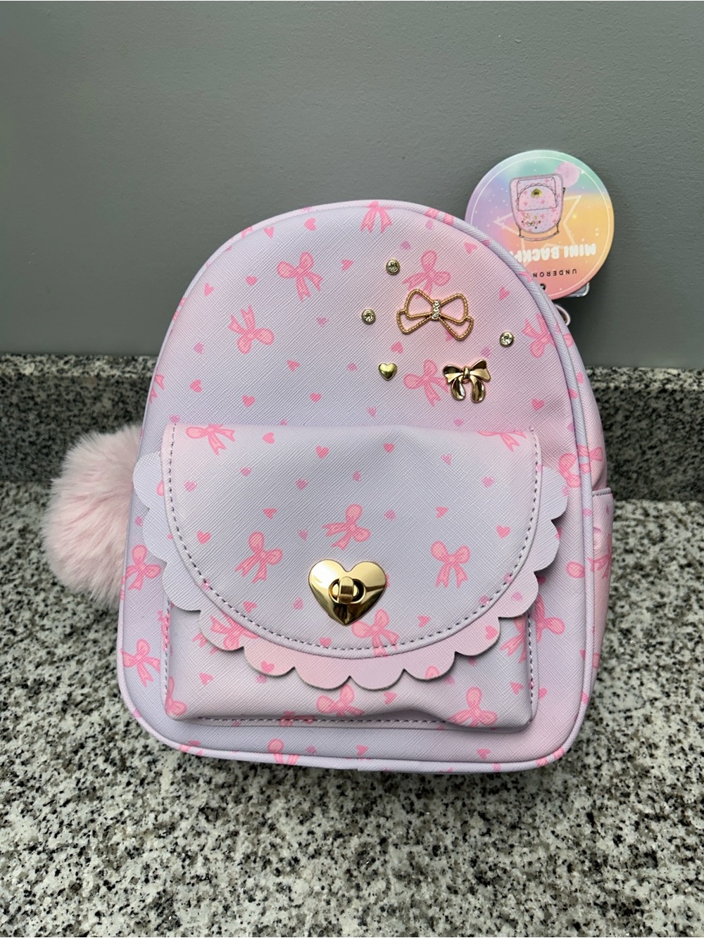 Under One Sky Mini Backpack Bow Embellishment Back to School NWT